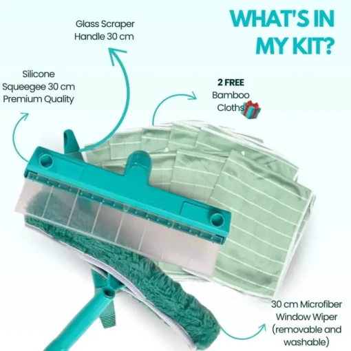 Techeaks Recyclable Silicone Window Squeegee Kit